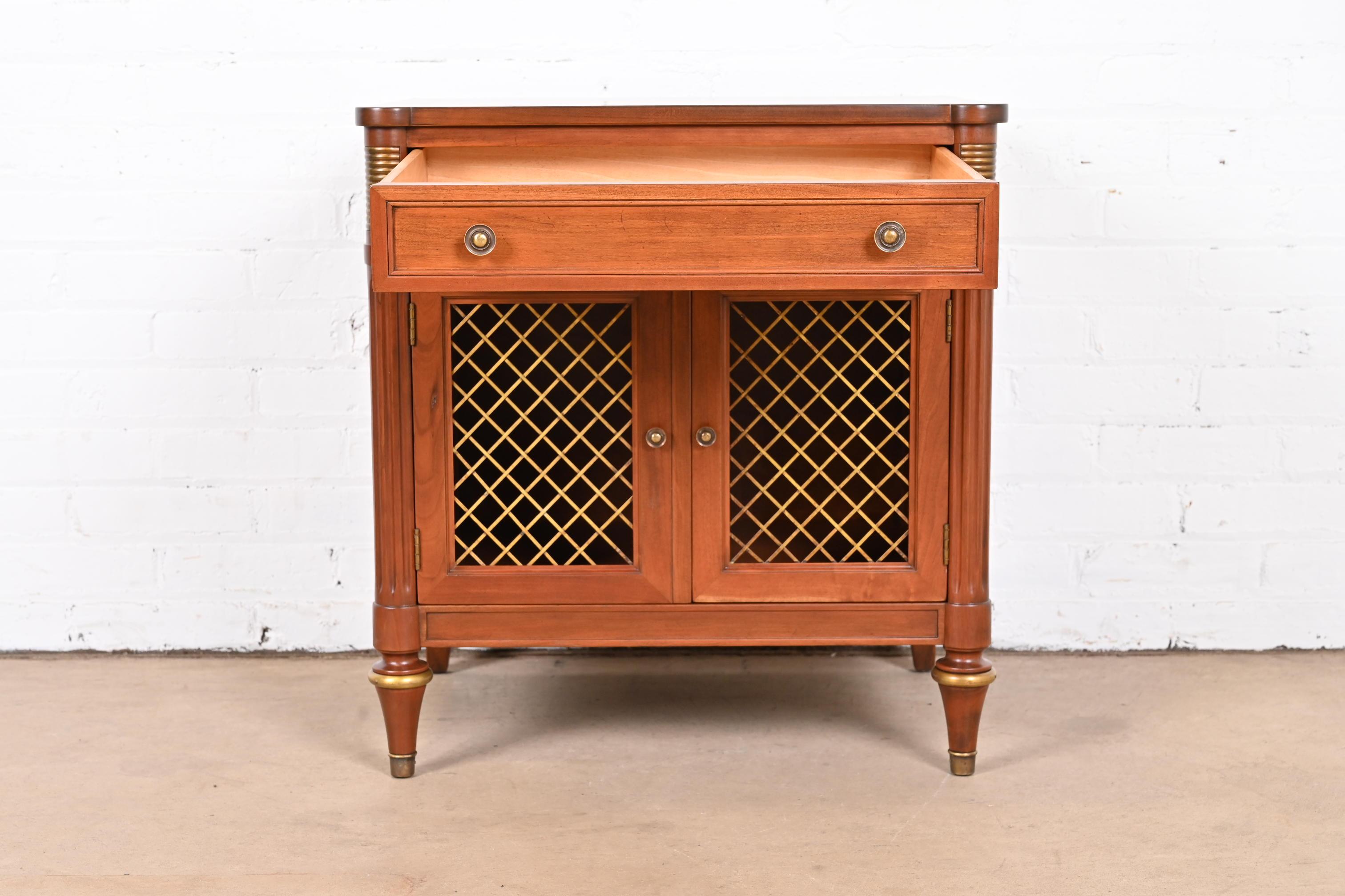 Kindel Furniture French Regency Louis XVI Cherry Wood Nightstand, Refinished For Sale 2