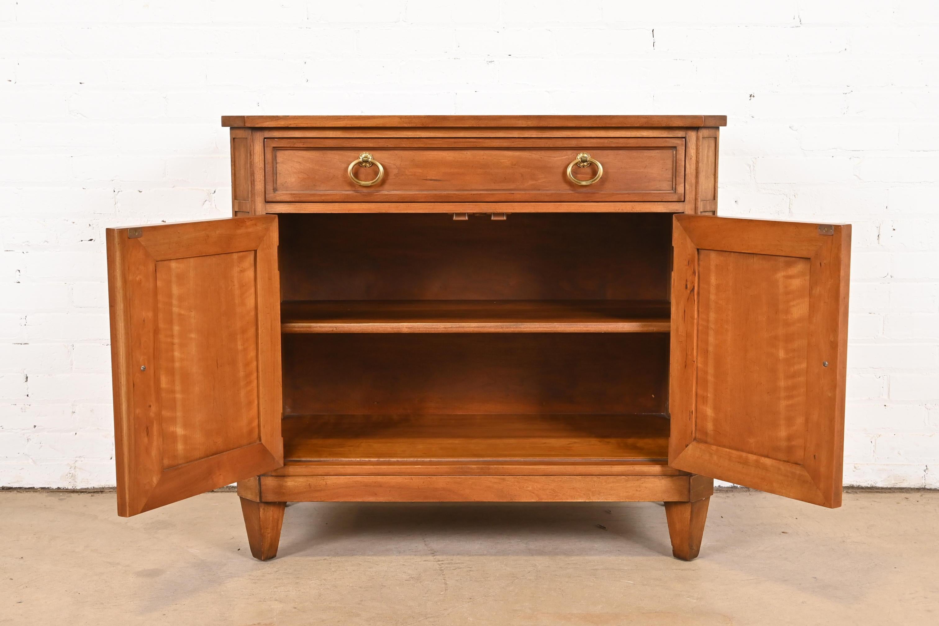 Kindel Furniture French Regency Louis XVI Cherry Wood Server or Bar Cabinet For Sale 6