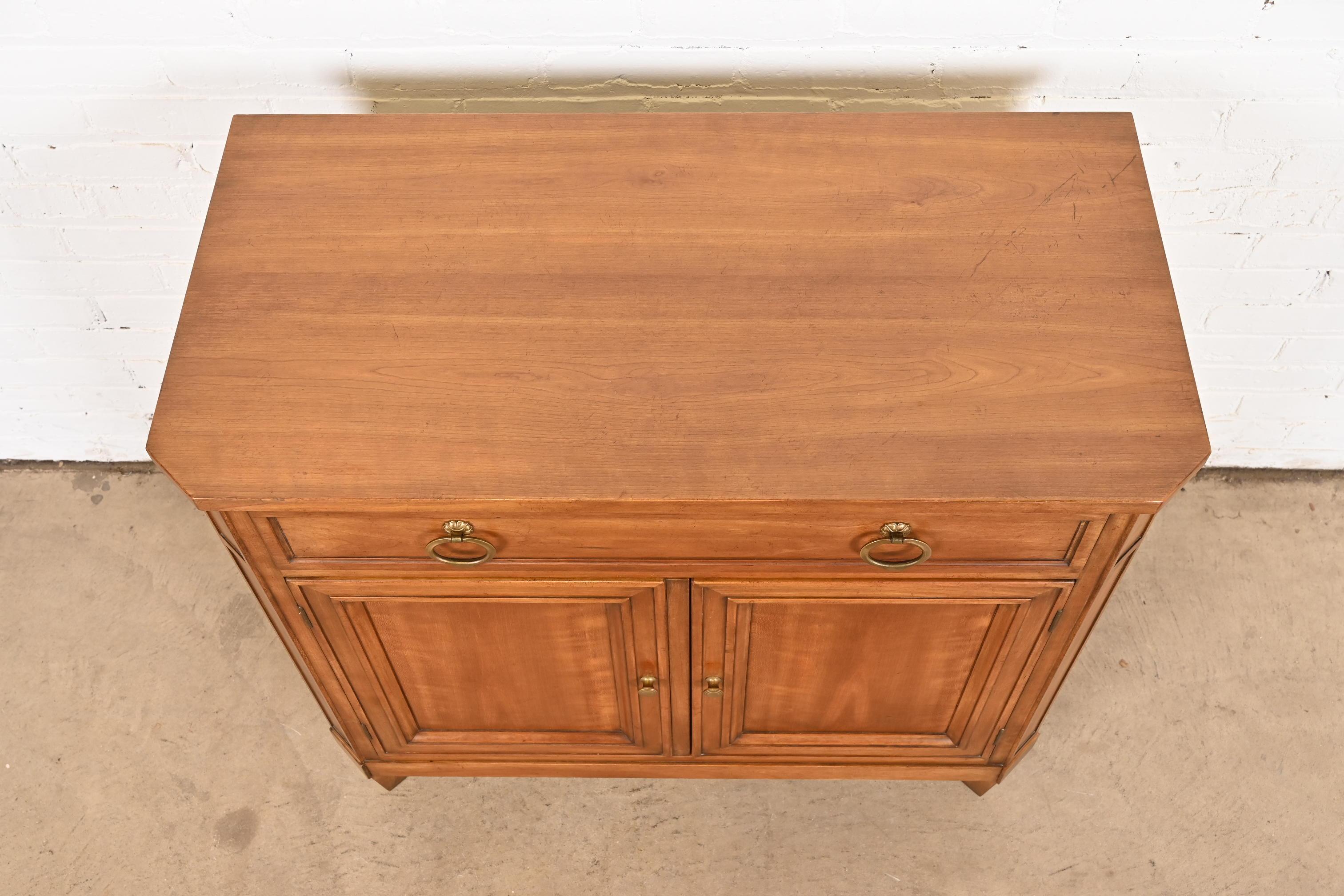 Kindel Furniture French Regency Louis XVI Cherry Wood Server or Bar Cabinet For Sale 7