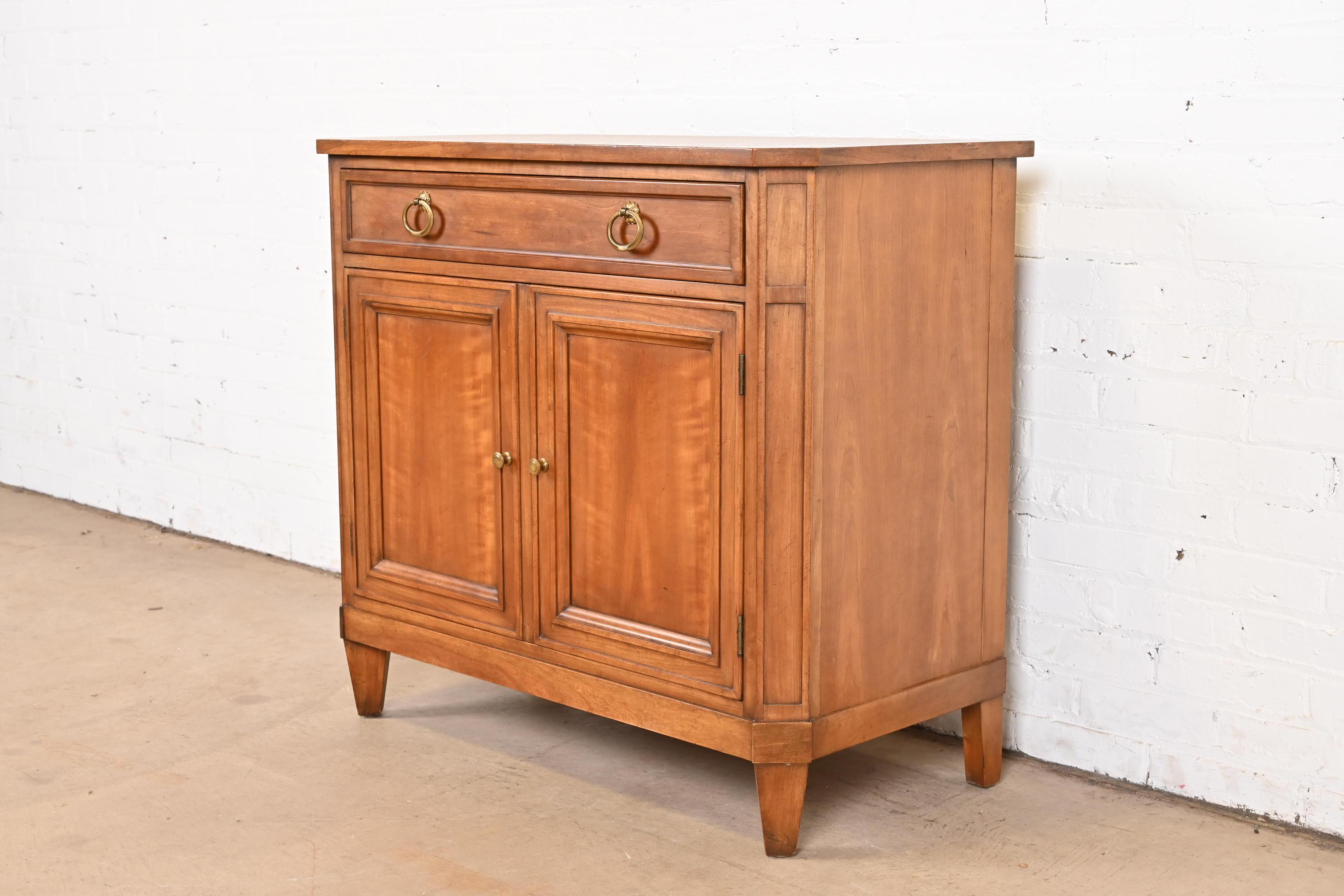 American Kindel Furniture French Regency Louis XVI Cherry Wood Server or Bar Cabinet For Sale