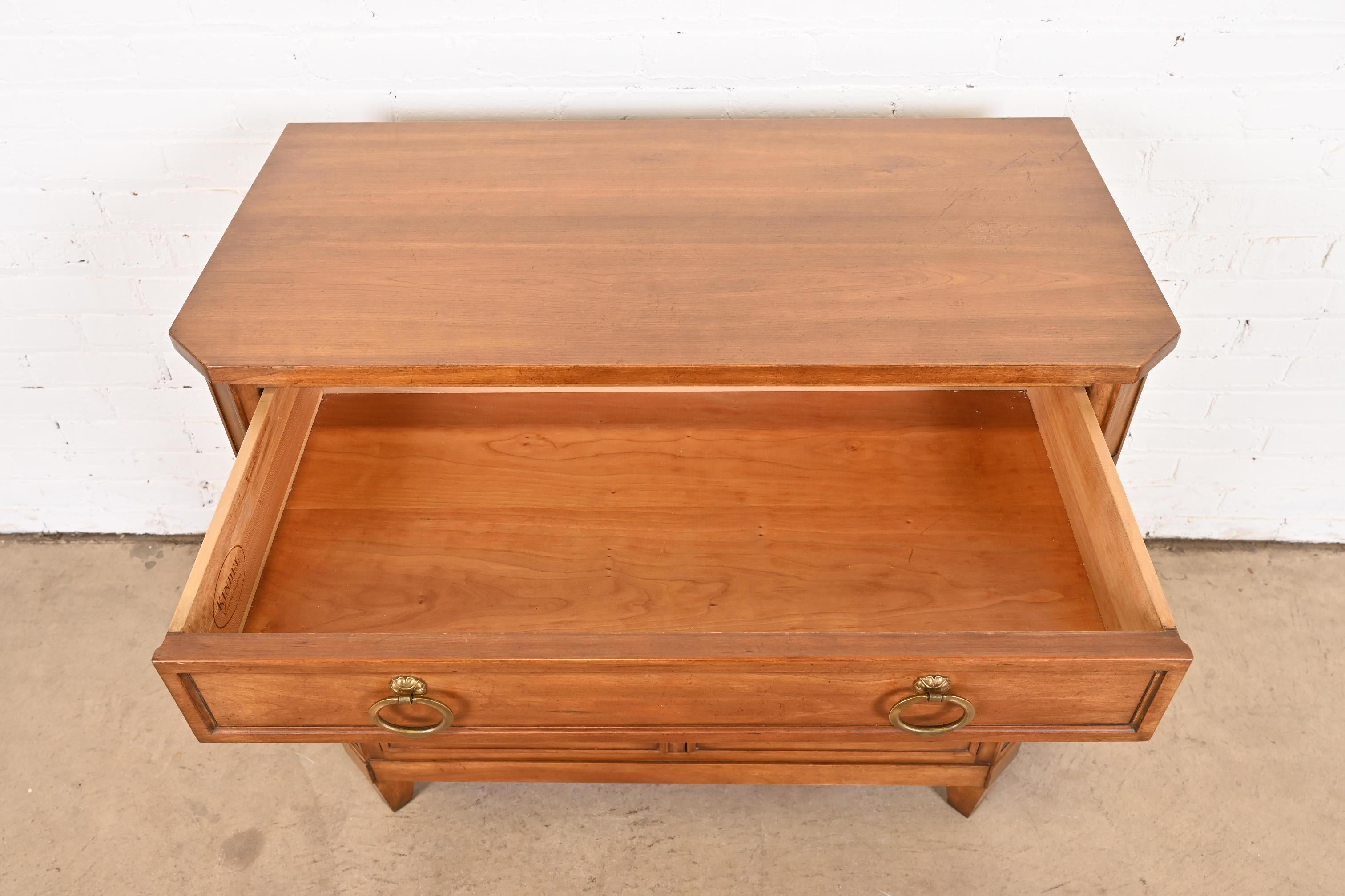 Kindel Furniture French Regency Louis XVI Cherry Wood Server or Bar Cabinet For Sale 2