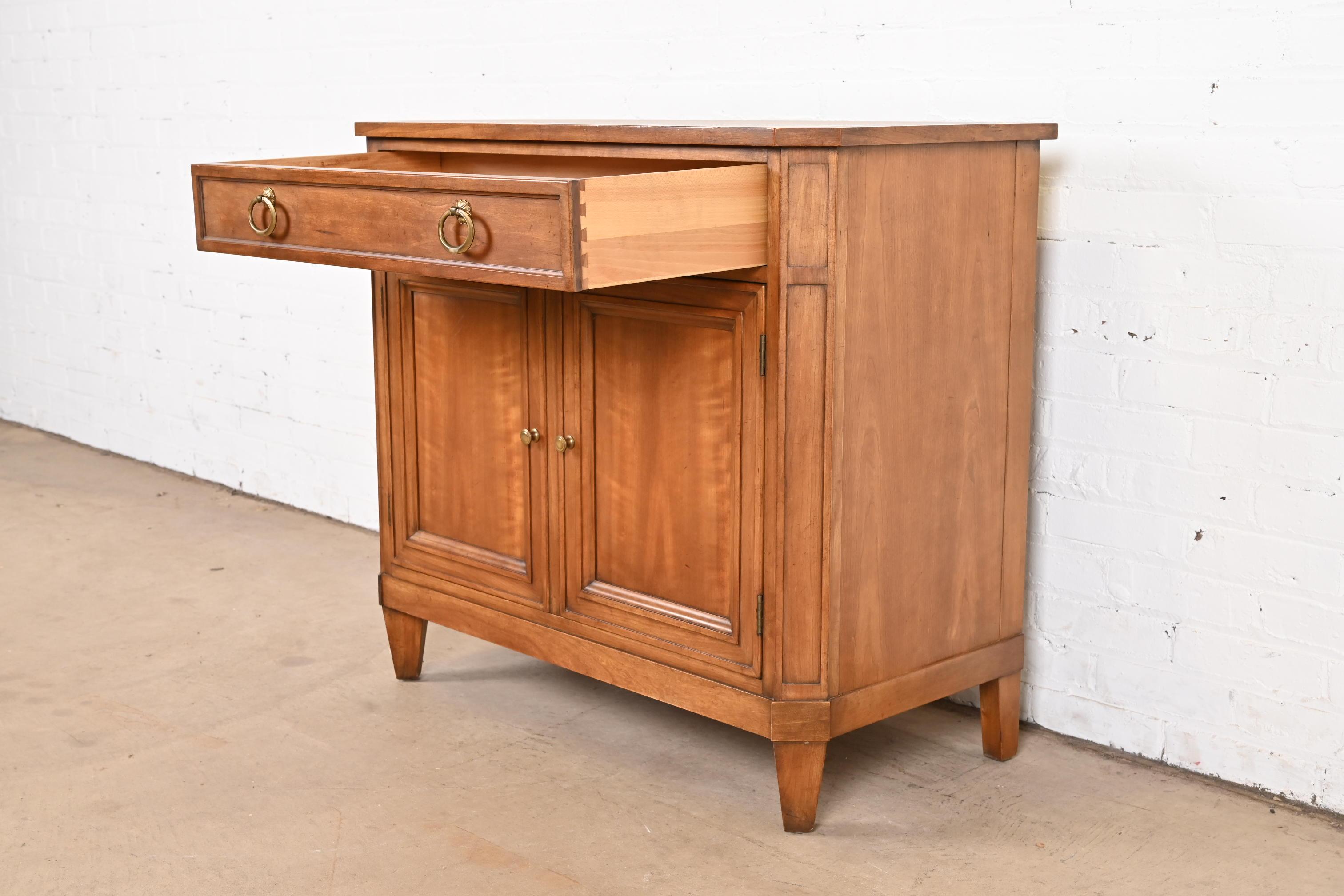Kindel Furniture French Regency Louis XVI Cherry Wood Server or Bar Cabinet For Sale 3