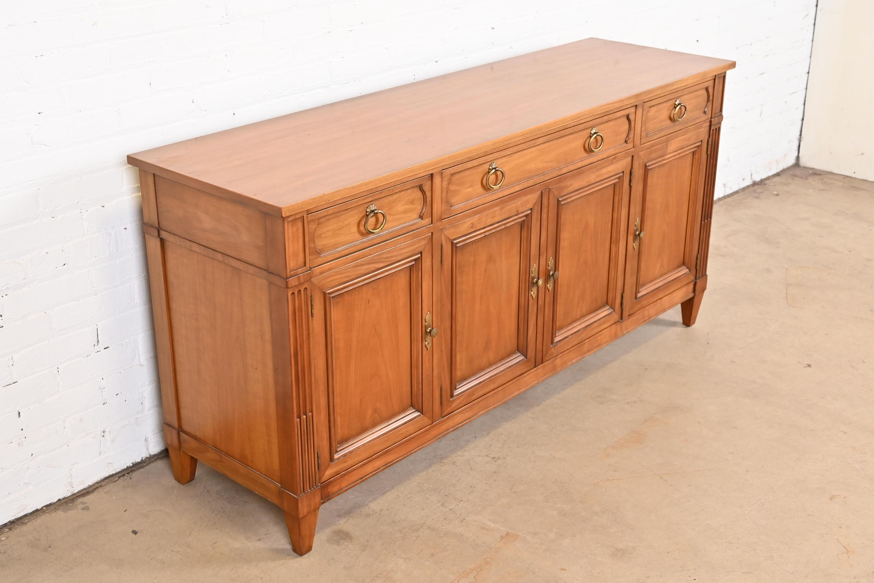 Kindel Furniture French Regency Louis XVI Cherry Wood Sideboard Credenza, 1960s 1