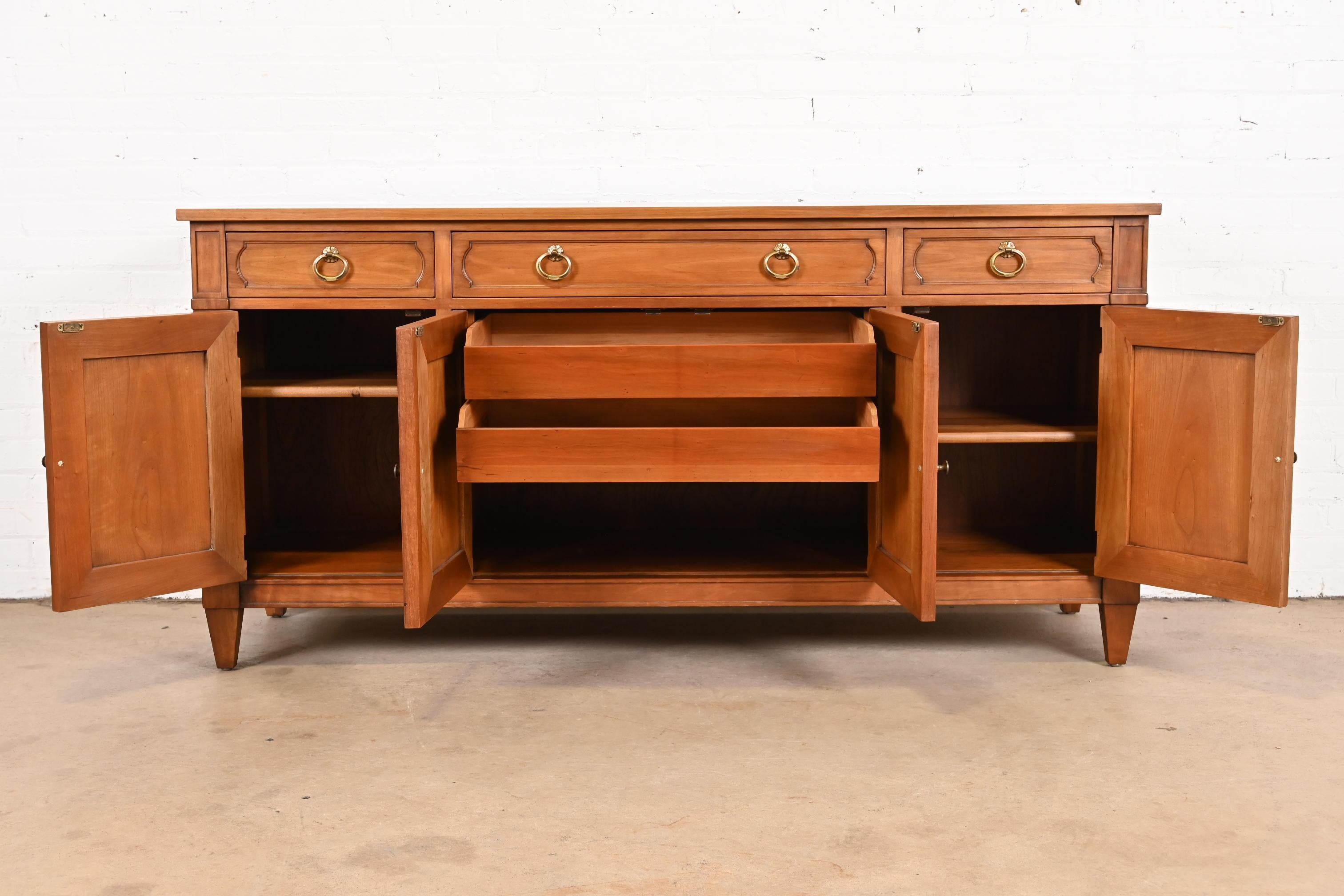 Kindel Furniture French Regency Louis XVI Cherry Wood Sideboard Credenza, 1960s 2