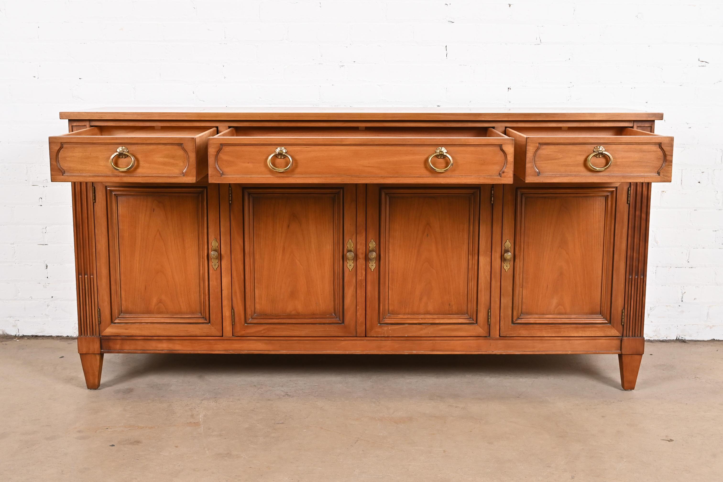 Kindel Furniture French Regency Louis XVI Cherry Wood Sideboard Credenza, 1960s 3