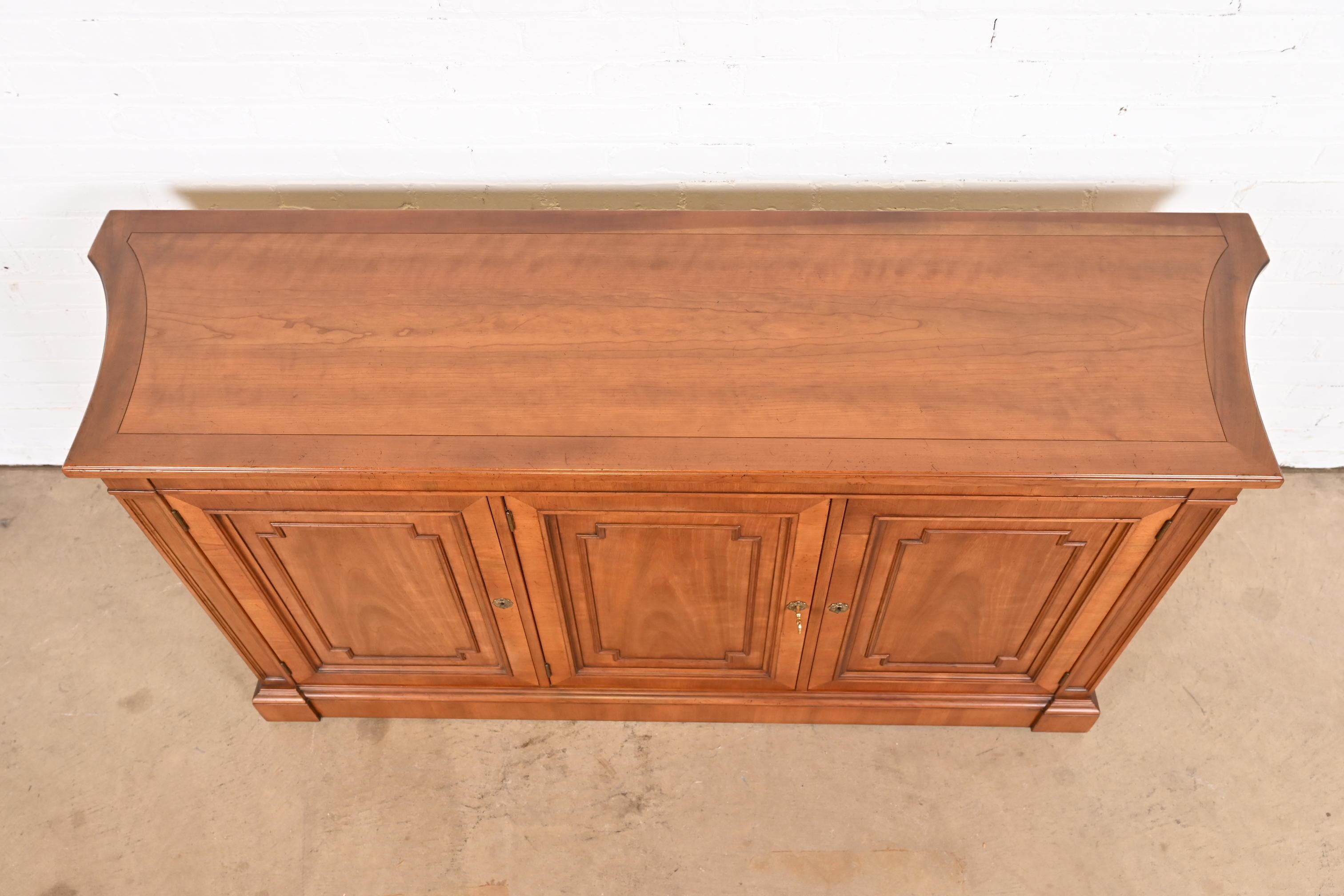 Kindel Furniture French Regency Louis XVI Cherry Wood Sideboard or Bar Cabinet For Sale 7