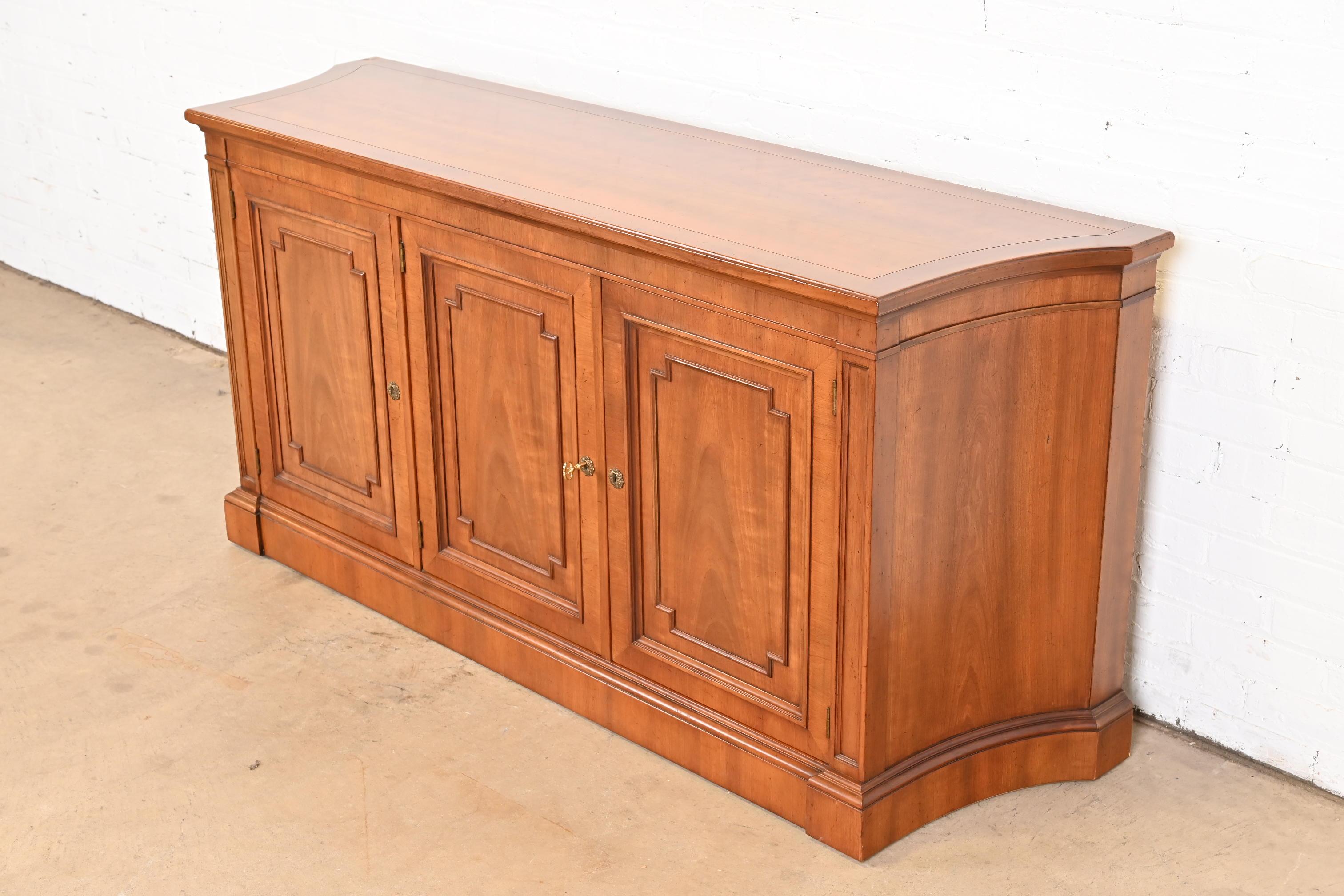 American Kindel Furniture French Regency Louis XVI Cherry Wood Sideboard or Bar Cabinet For Sale