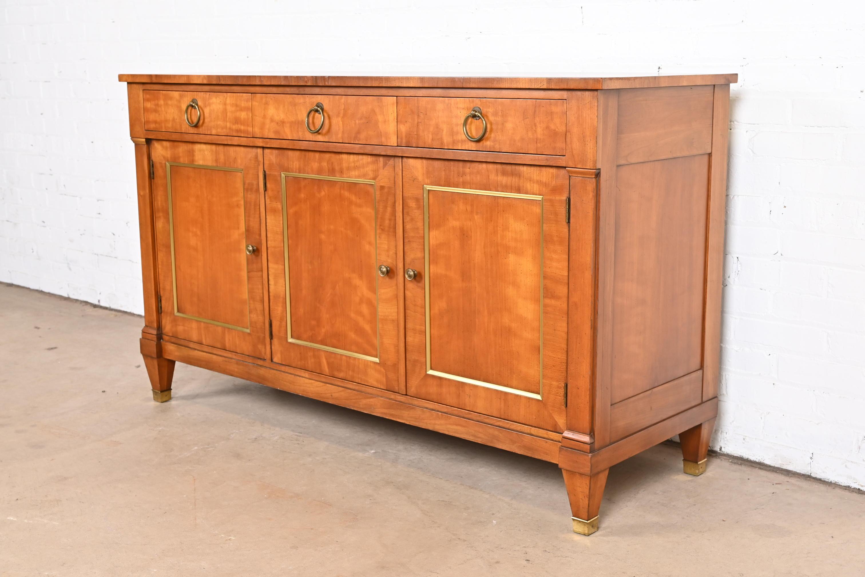 Kindel Furniture French Regency Louis XVI Cherry Wood Sideboard or Bar Cabinet In Good Condition In South Bend, IN