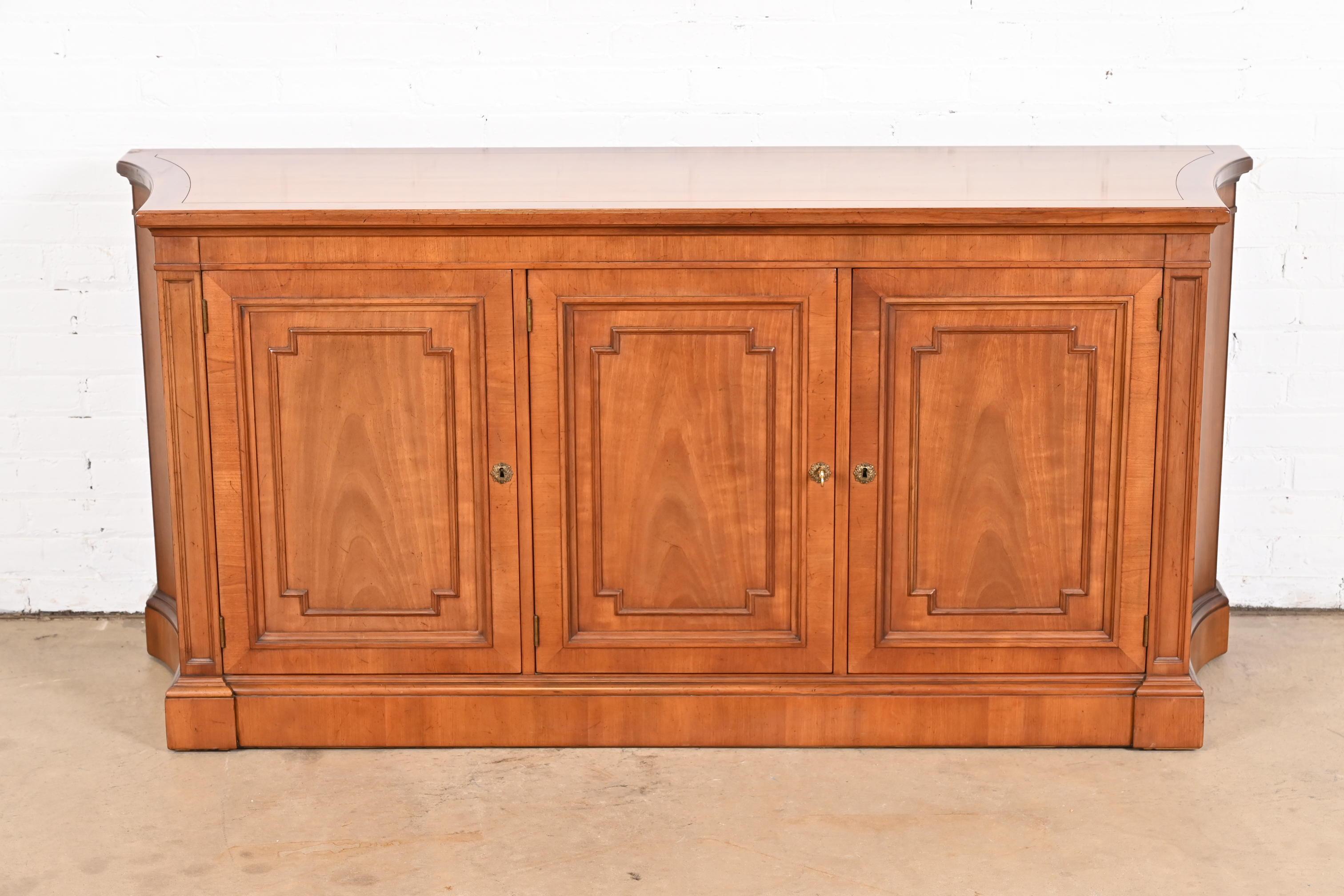 Kindel Furniture French Regency Louis XVI Cherry Wood Sideboard or Bar Cabinet In Good Condition For Sale In South Bend, IN