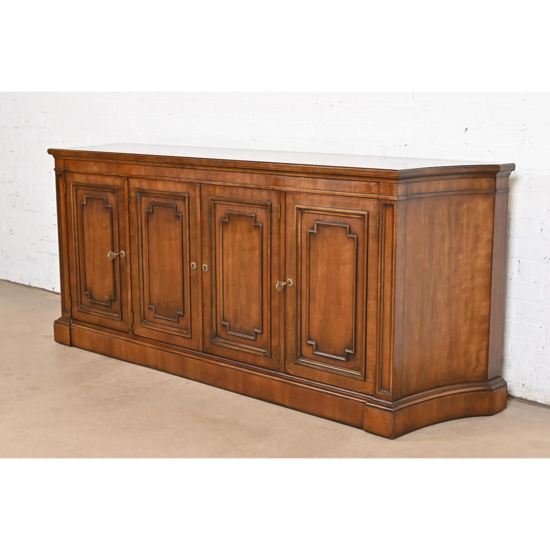 Kindel Furniture French Regency Louis XVI Cherry Wood Sideboard or Bar Cabinet In Good Condition In South Bend, IN