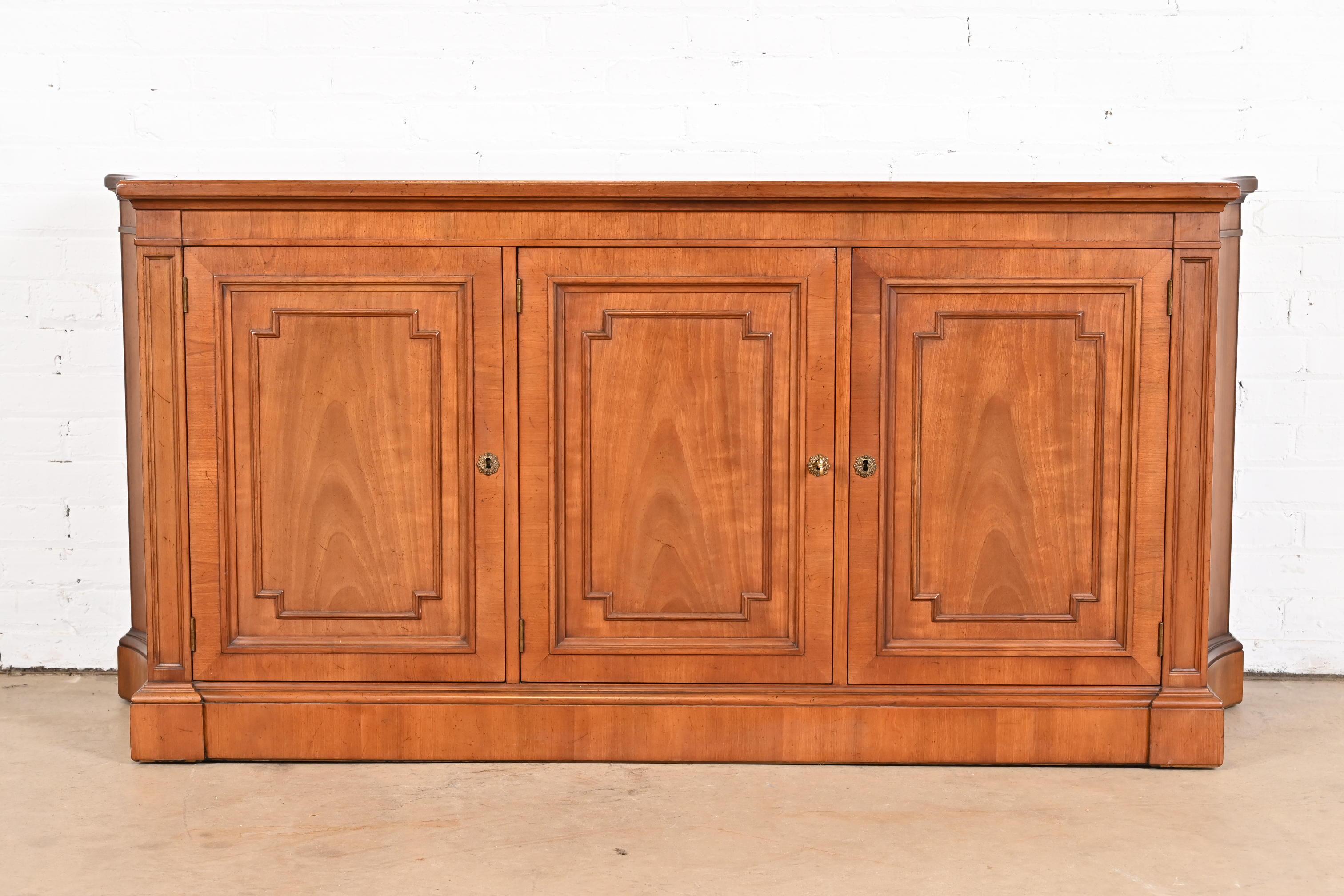 Mid-20th Century Kindel Furniture French Regency Louis XVI Cherry Wood Sideboard or Bar Cabinet For Sale