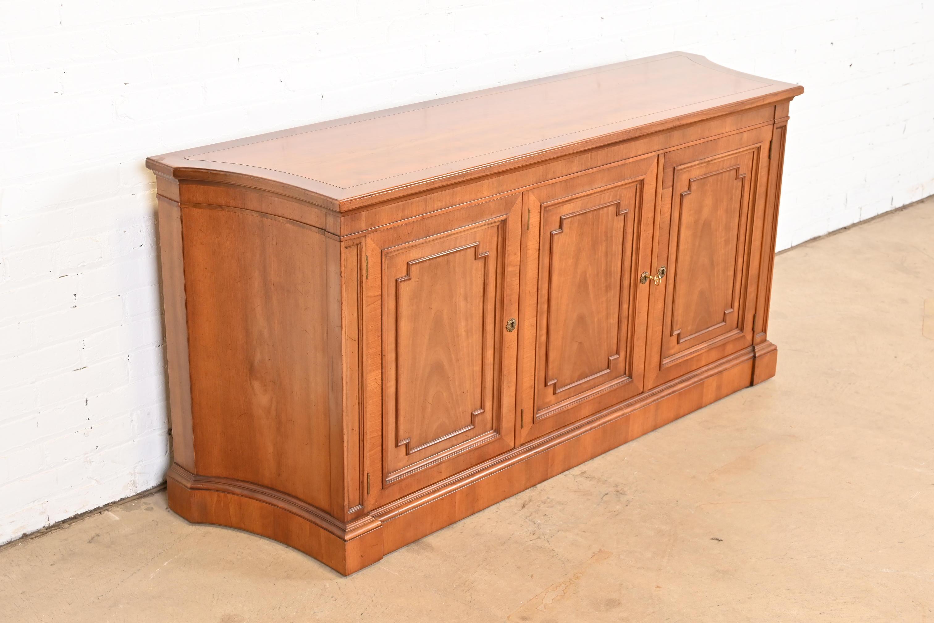 Kindel Furniture French Regency Louis XVI Cherry Wood Sideboard or Bar Cabinet For Sale 1