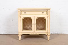 Kindel Furniture French Regency Louis XVI Cream Lacquered Nightstand, 1960s