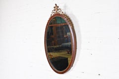 Kindel Furniture French Regency Louis XVI Mahogany and Giltwood Oval Wall Mirror