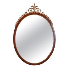 Kindel Furniture French Regency Louis XVI Mahogany and Giltwood Oval Wall Mirror