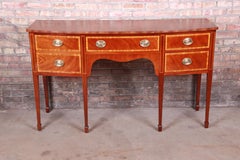 Kindel Furniture Georgian Bow Front Banded Mahogany Sideboard Credenza