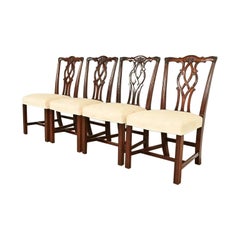 Kindel Furniture Georgian Carved Mahogany Dining Chairs, Set of Four