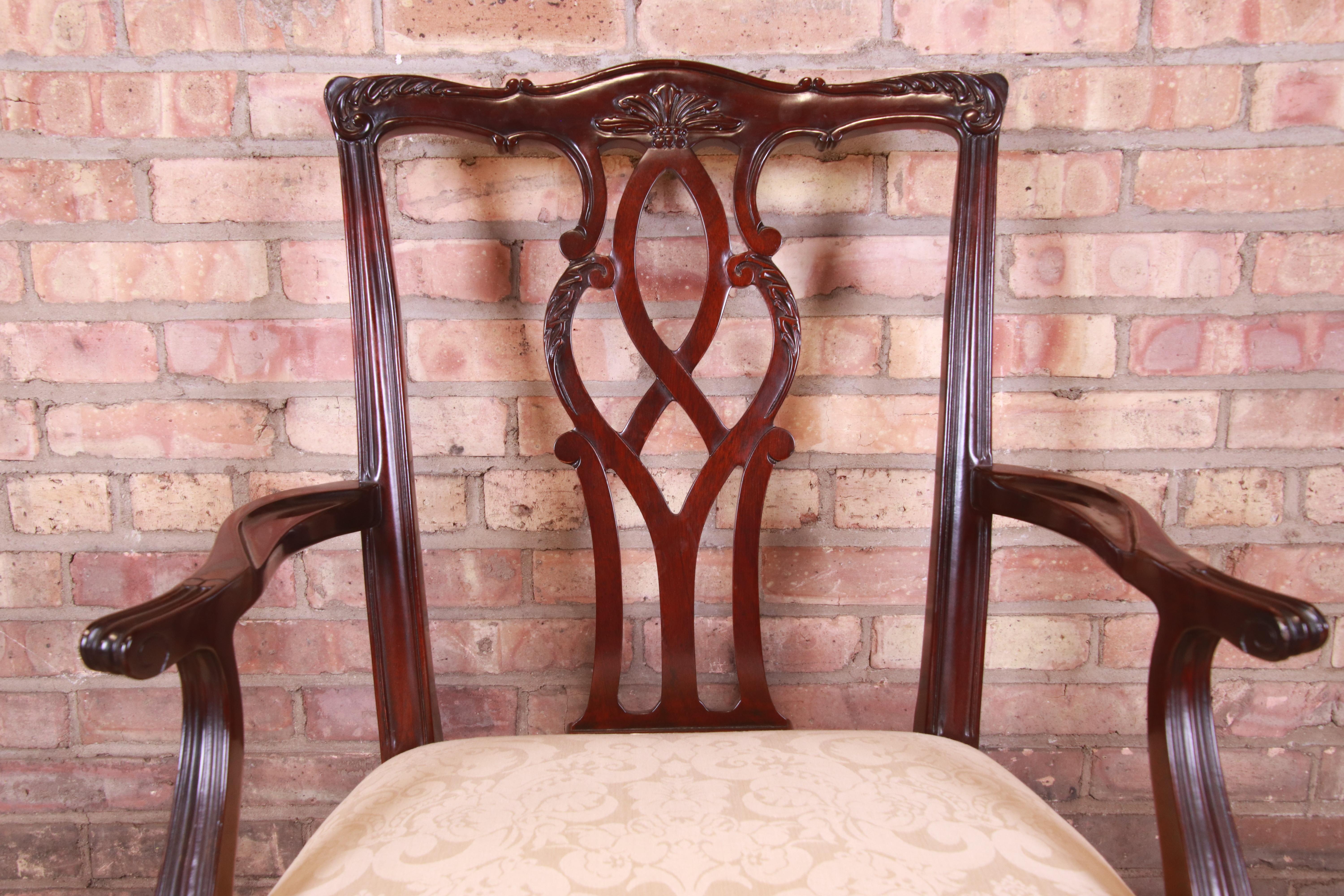 Kindel Furniture Georgian Carved Mahogany Dining Chairs, Set of Six 5