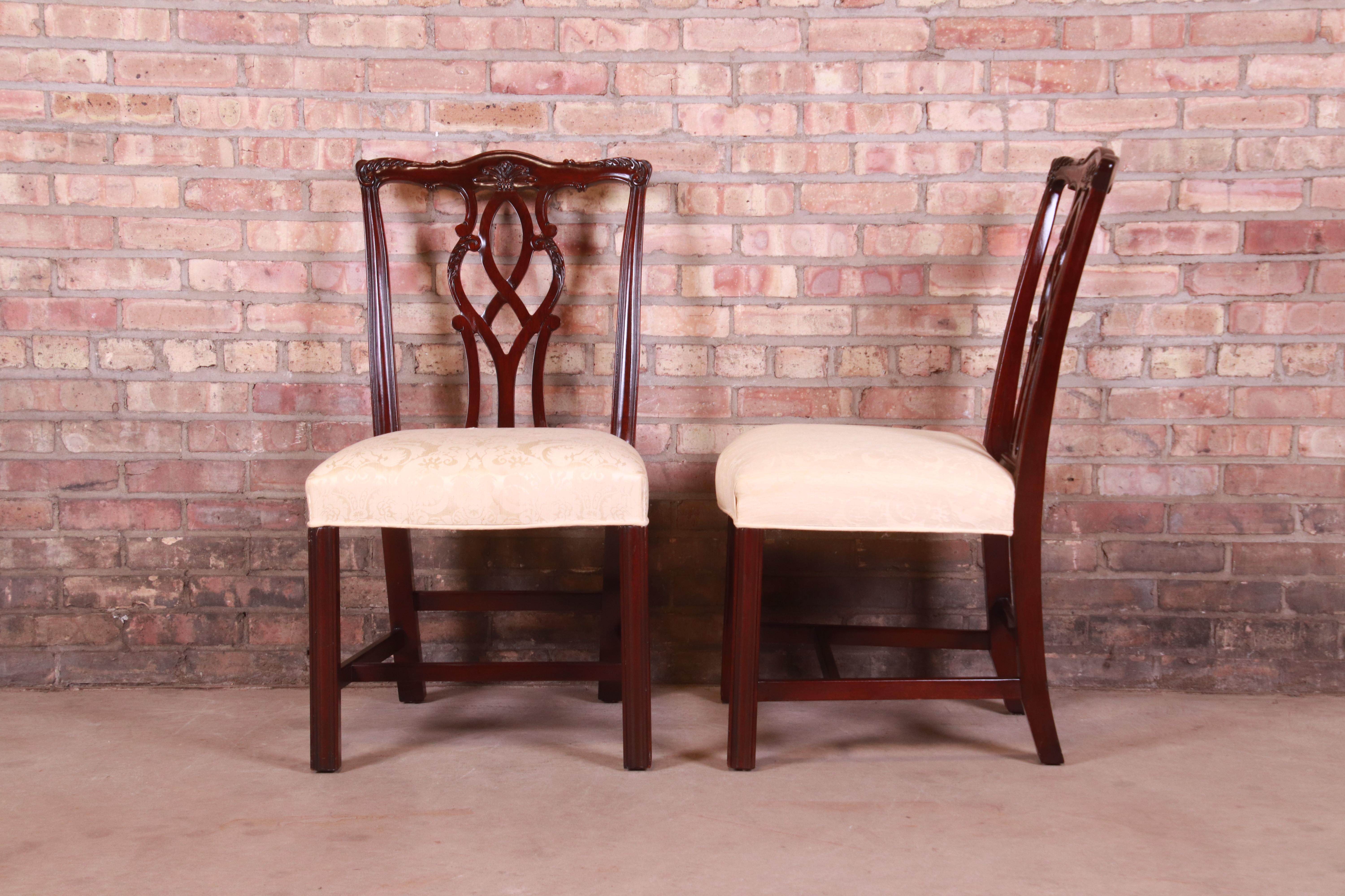 Kindel Furniture Georgian Carved Mahogany Dining Chairs, Set of Six 8