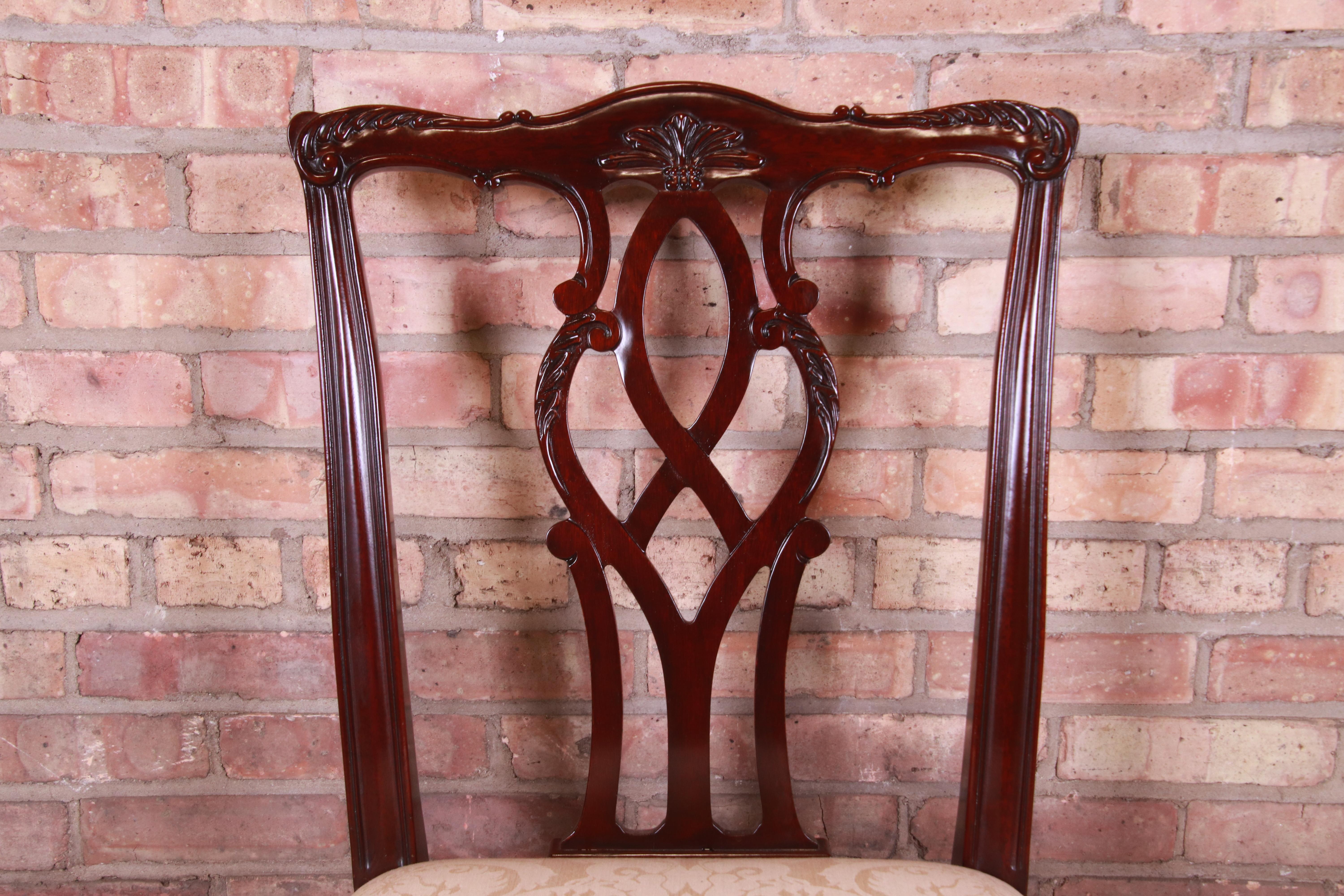 Kindel Furniture Georgian Carved Mahogany Dining Chairs, Set of Six 9