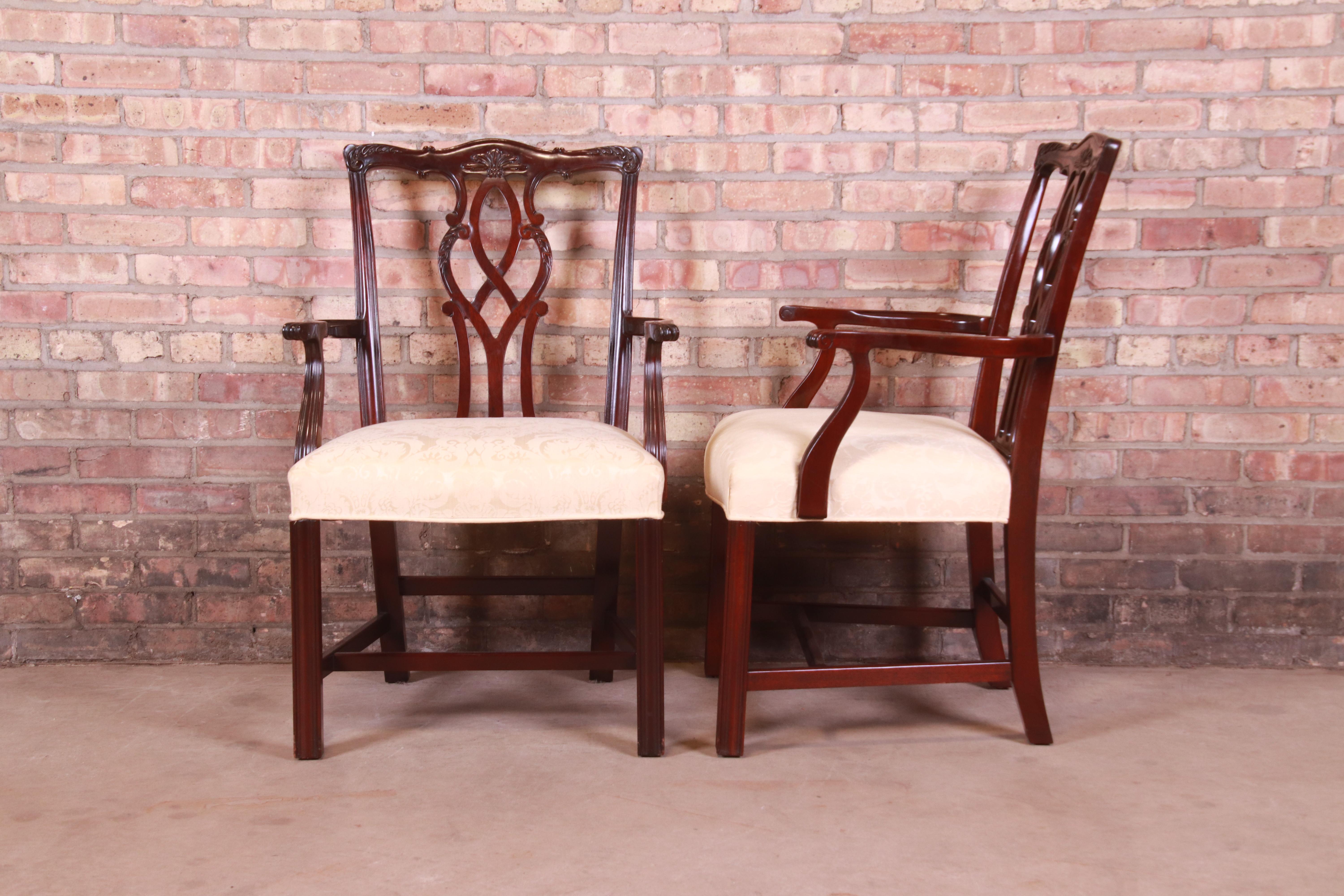 Kindel Furniture Georgian Carved Mahogany Dining Chairs, Set of Six 2