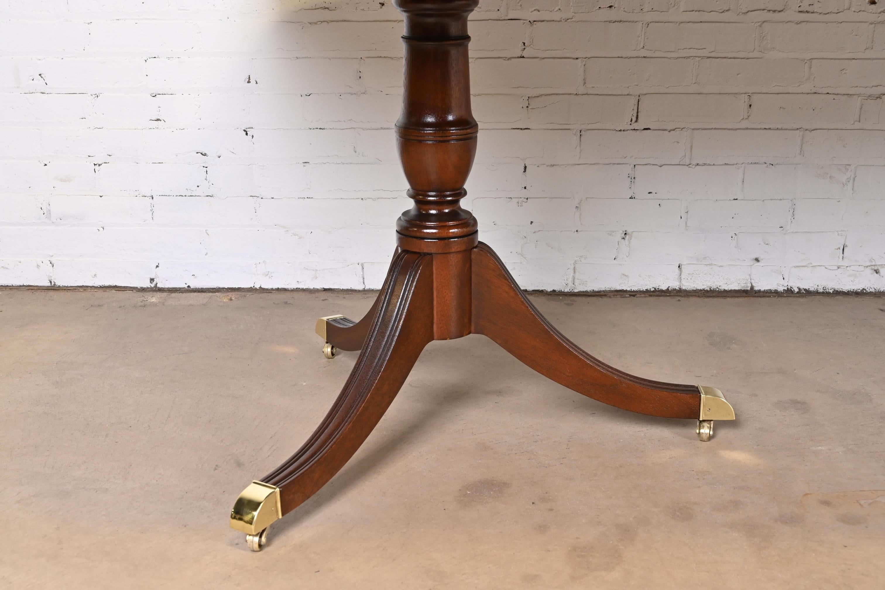 Kindel Furniture Georgian Flame Mahogany Double Pedestal Extension Dining Table 4
