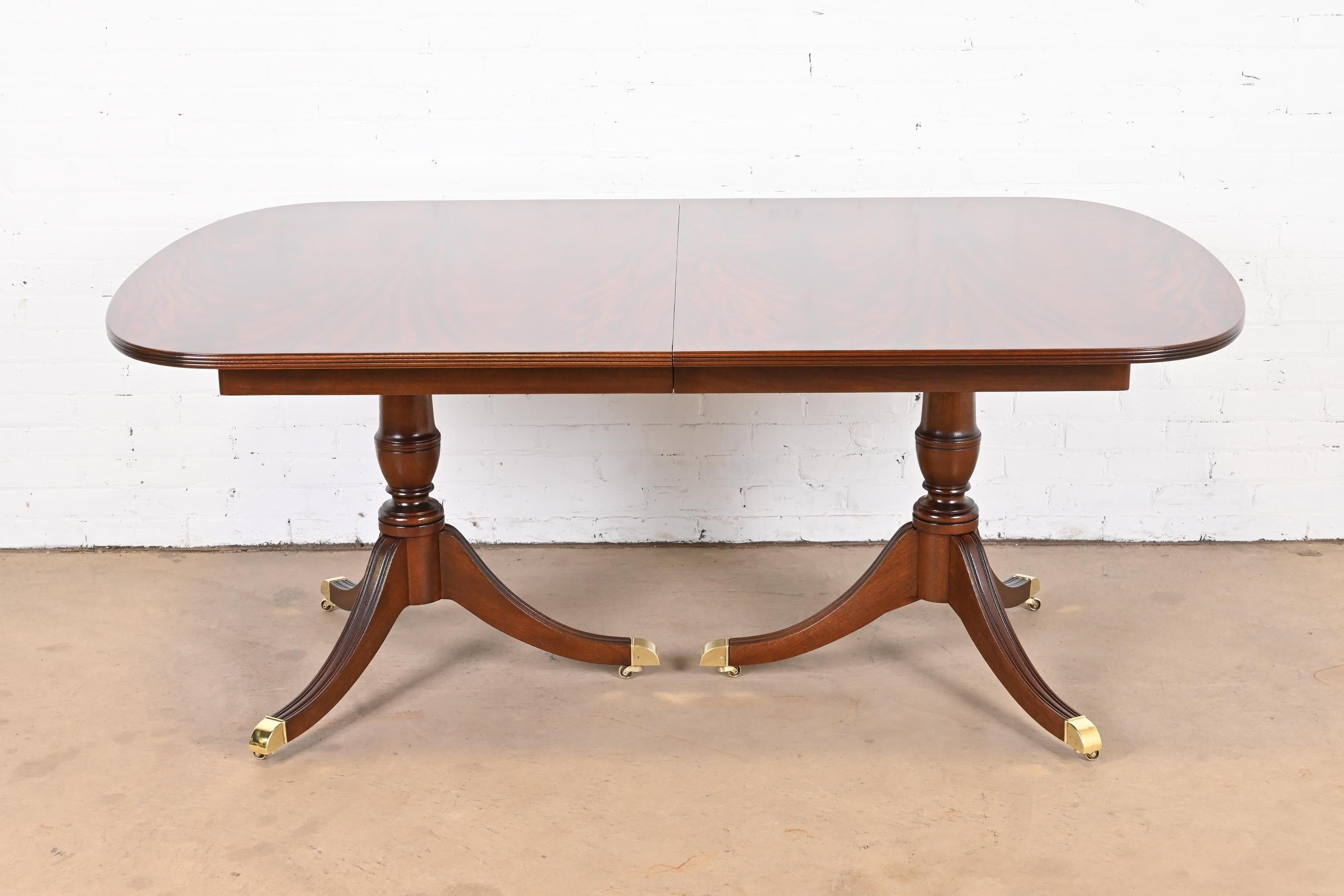 Kindel Furniture Georgian Flame Mahogany Double Pedestal Extension Dining Table 7