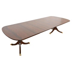 Kindel Furniture Georgian Flame Mahogany Pedestal Dining Table, Refinished