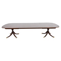Kindel Furniture Mesa de Comedor Georgiana de Caoba con Doble Pedestal, Reacabada
