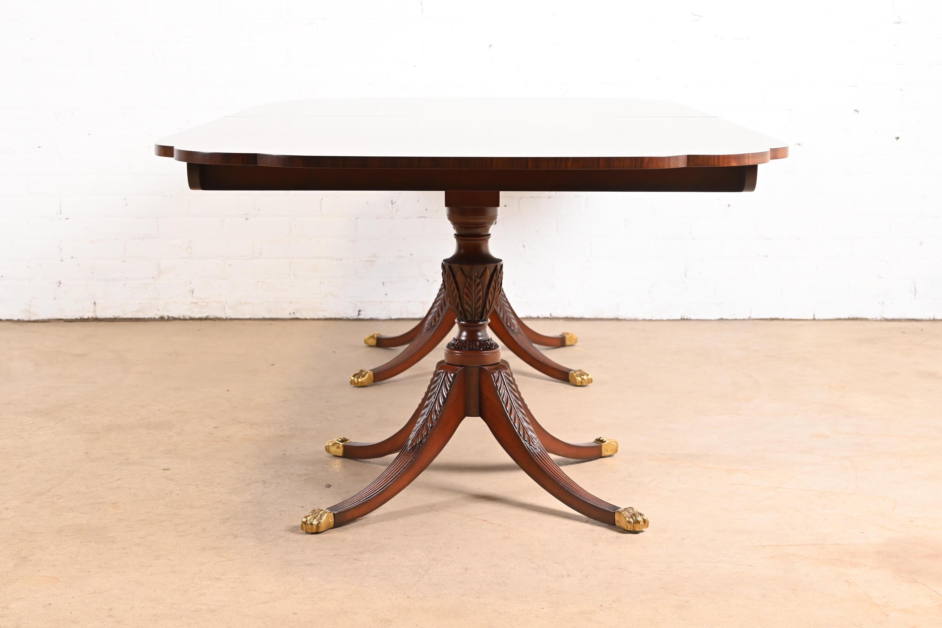 Kindel Furniture Georgian Mahogany Double Pedestal Extension Dining Table 4