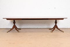 Kindel Furniture Georgian Mahogany Double Pedestal Extension Dining Table