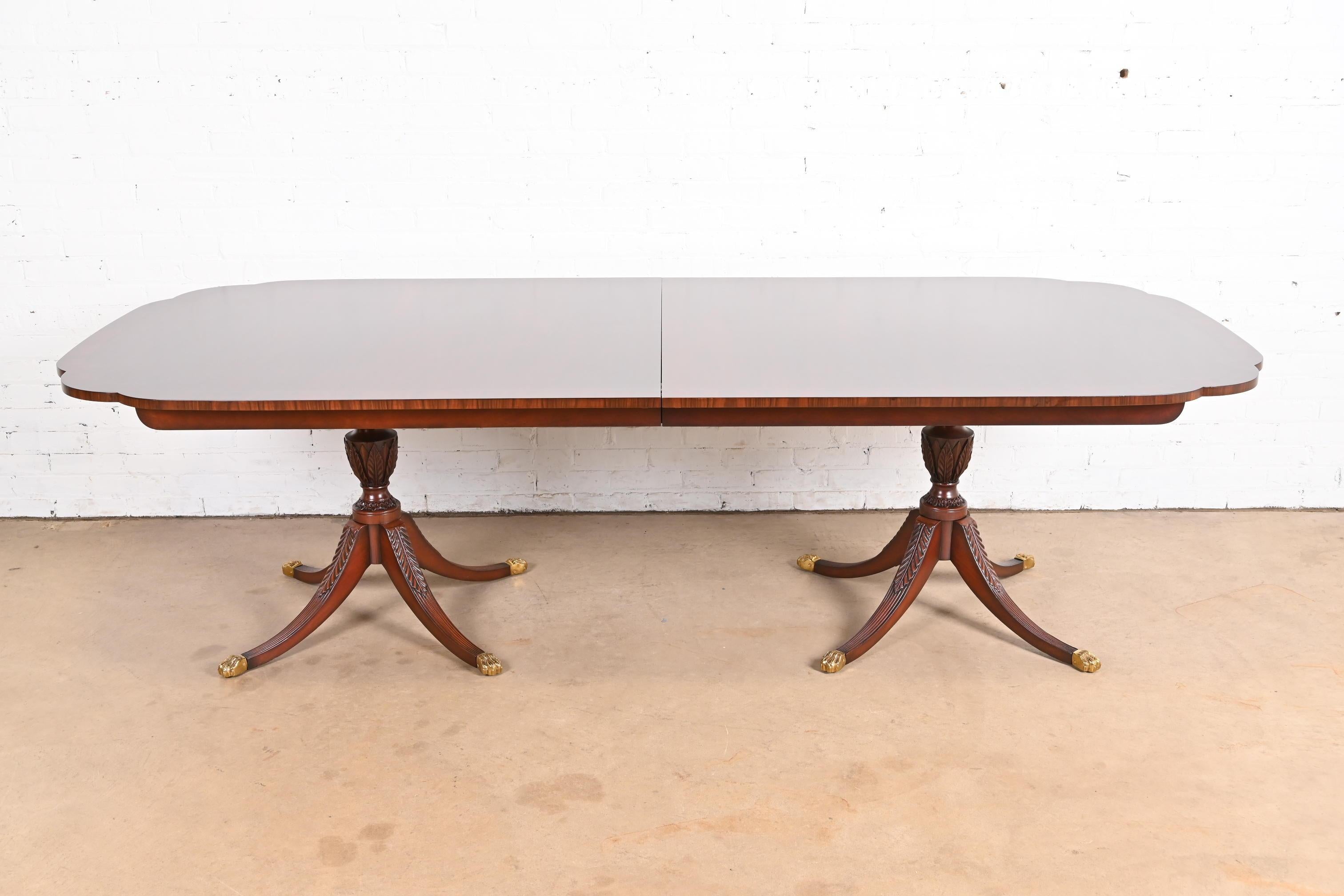 Kindel Furniture Georgian Mahogany Double Pedestal Extension Dining Table 1