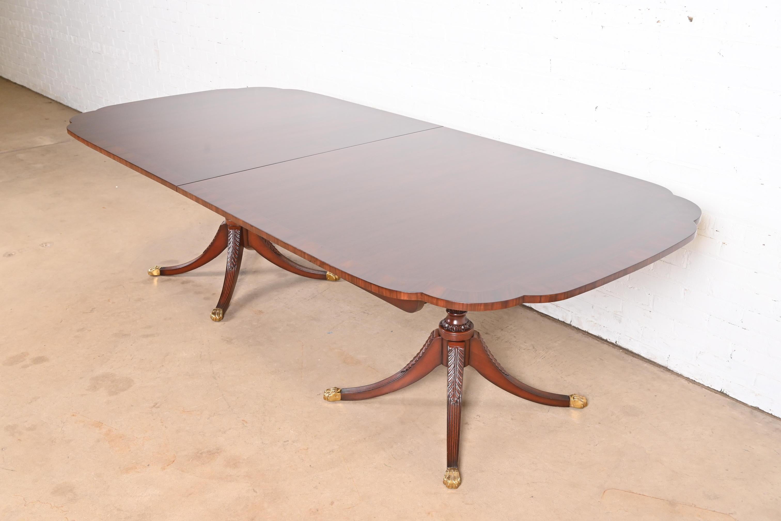 Kindel Furniture Georgian Mahogany Double Pedestal Extension Dining Table 2