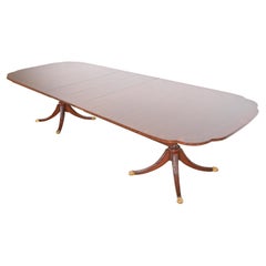 Kindel Furniture Georgian Mahogany Double Pedestal Extension Dining Table