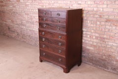 Kindel Furniture Georgian Mahogany Eight-Drawer Highboy Dresser, Refinished