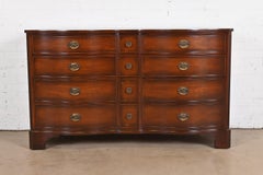 Kindel Furniture Georgian Mahogany Serpentine Twelve-Drawer Dresser, Restored