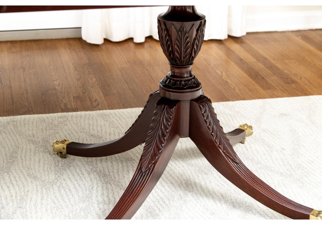 20th Century Kindel Furniture Georgian Style Mahogany Double Pedestal Dining Table For Sale