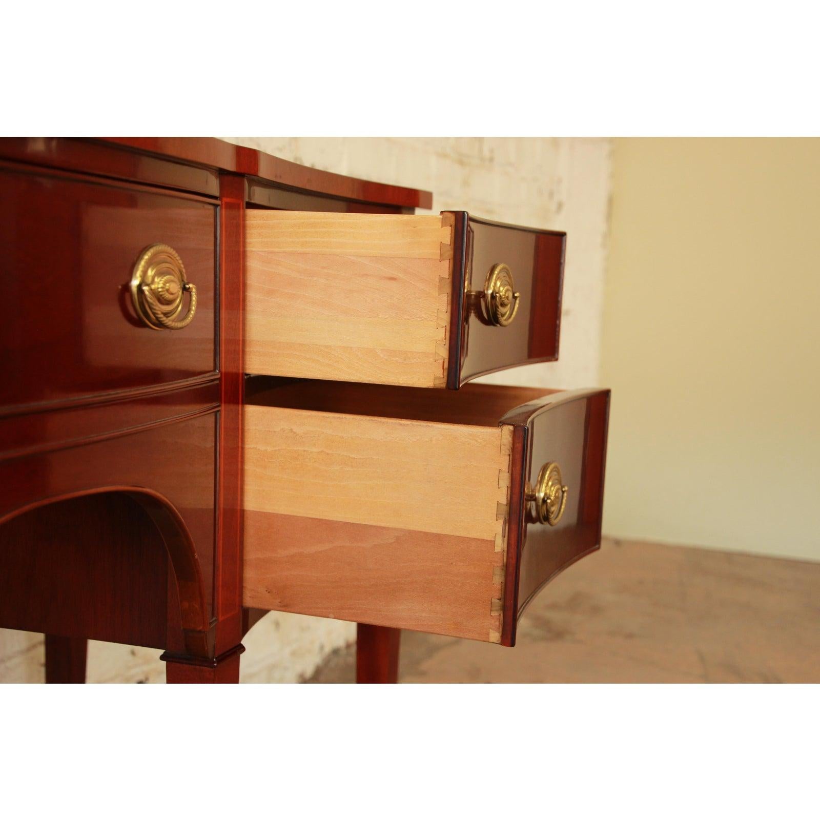 20th Century Kindel Furniture Hepplewhite Inlaid Mahogany Sideboard Buffet