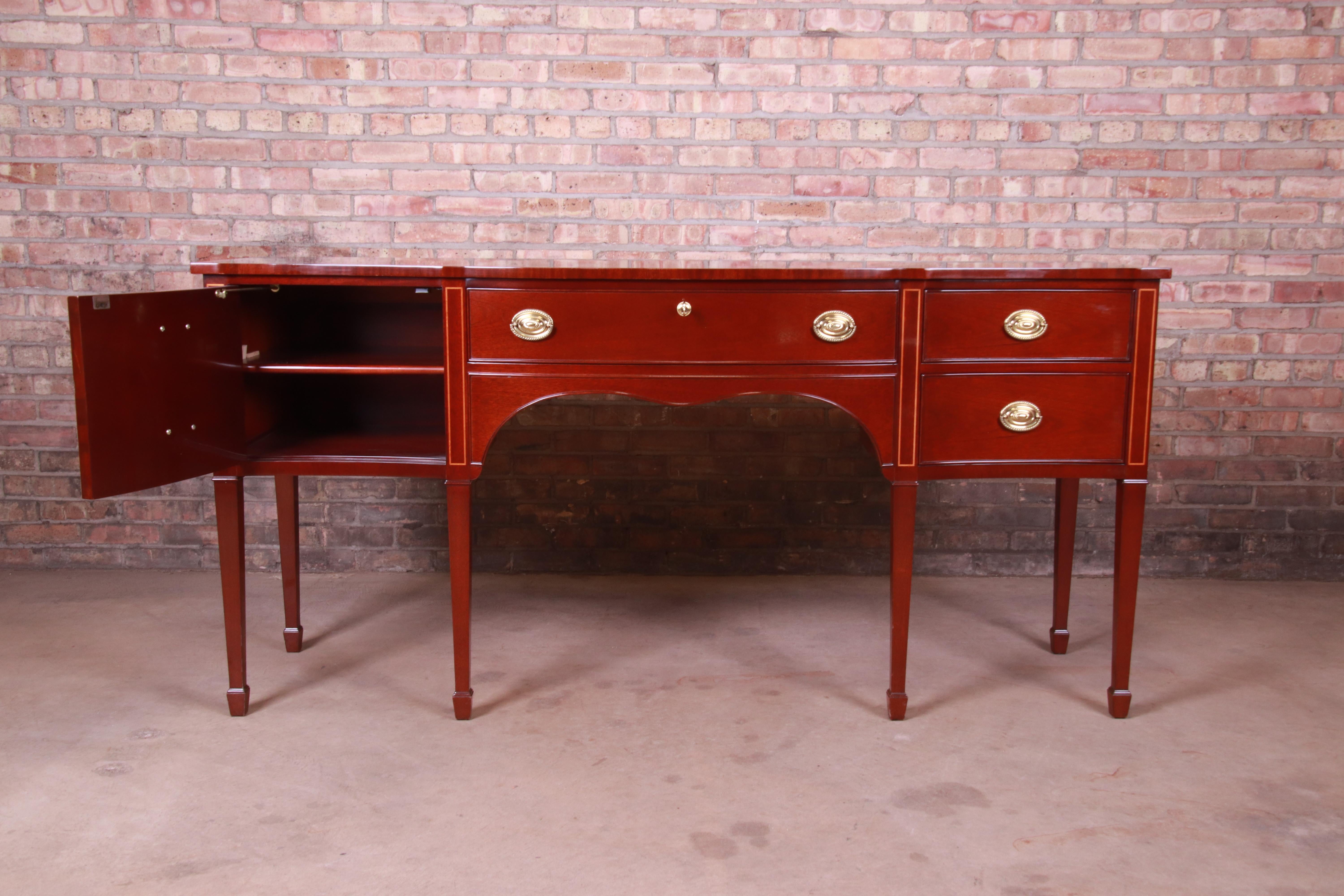 Kindel Furniture Hepplewhite Mahogany Sideboard Credenza In Good Condition In South Bend, IN