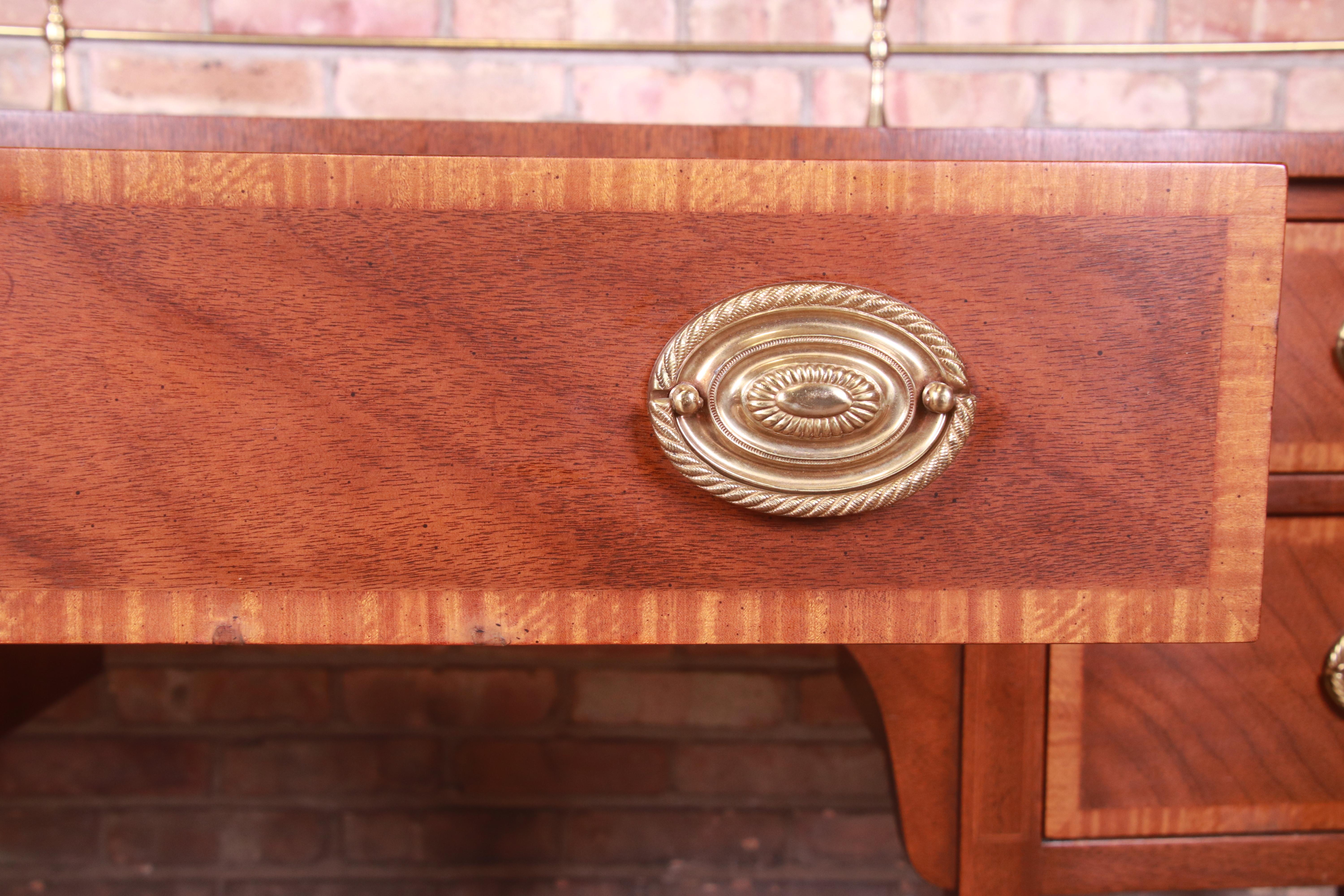 Kindel Furniture Hepplewhite Mahogany Sideboard Credenza with Brass Gallery 5