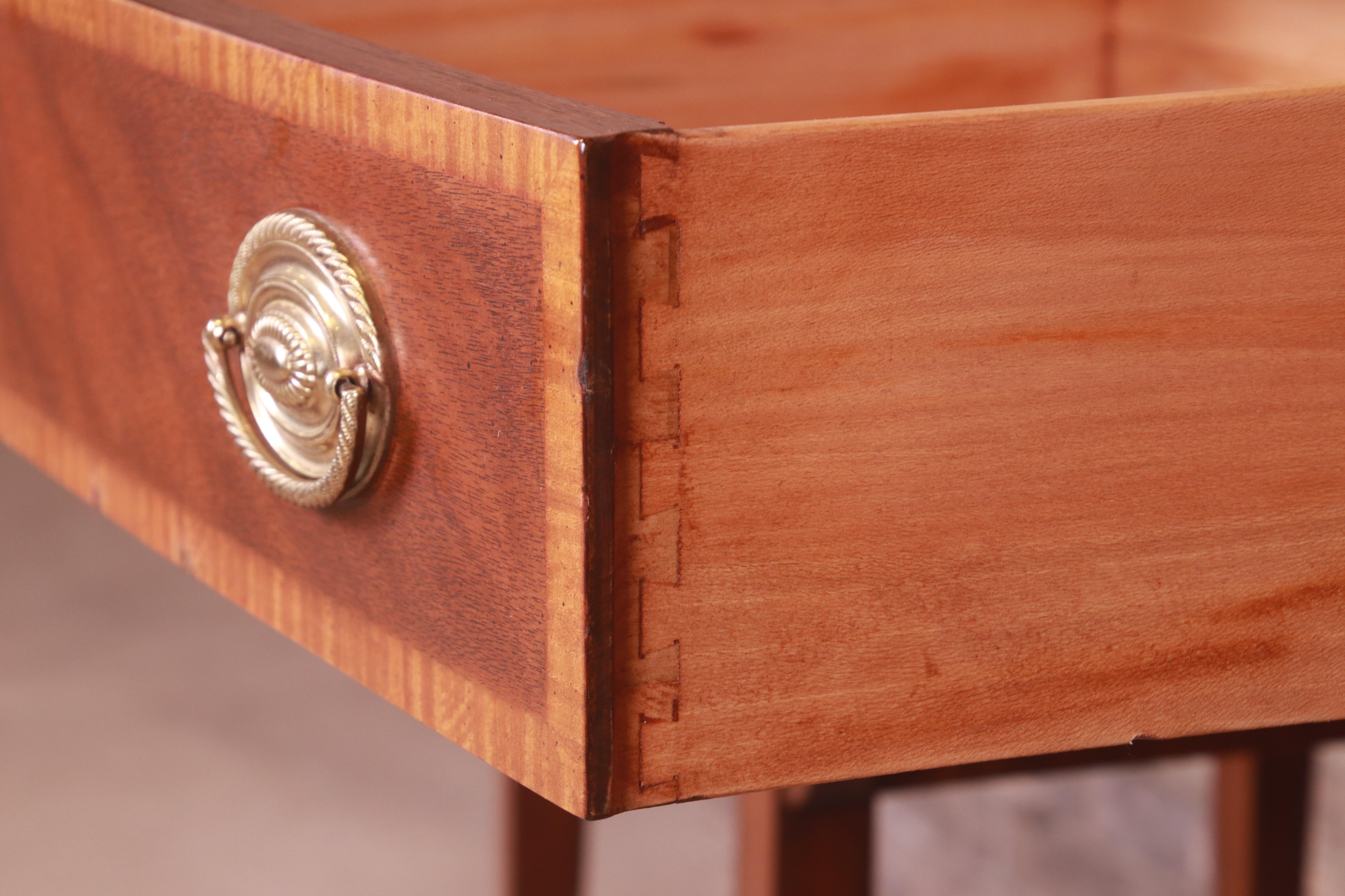 Kindel Furniture Hepplewhite Mahogany Sideboard Credenza with Brass Gallery 6