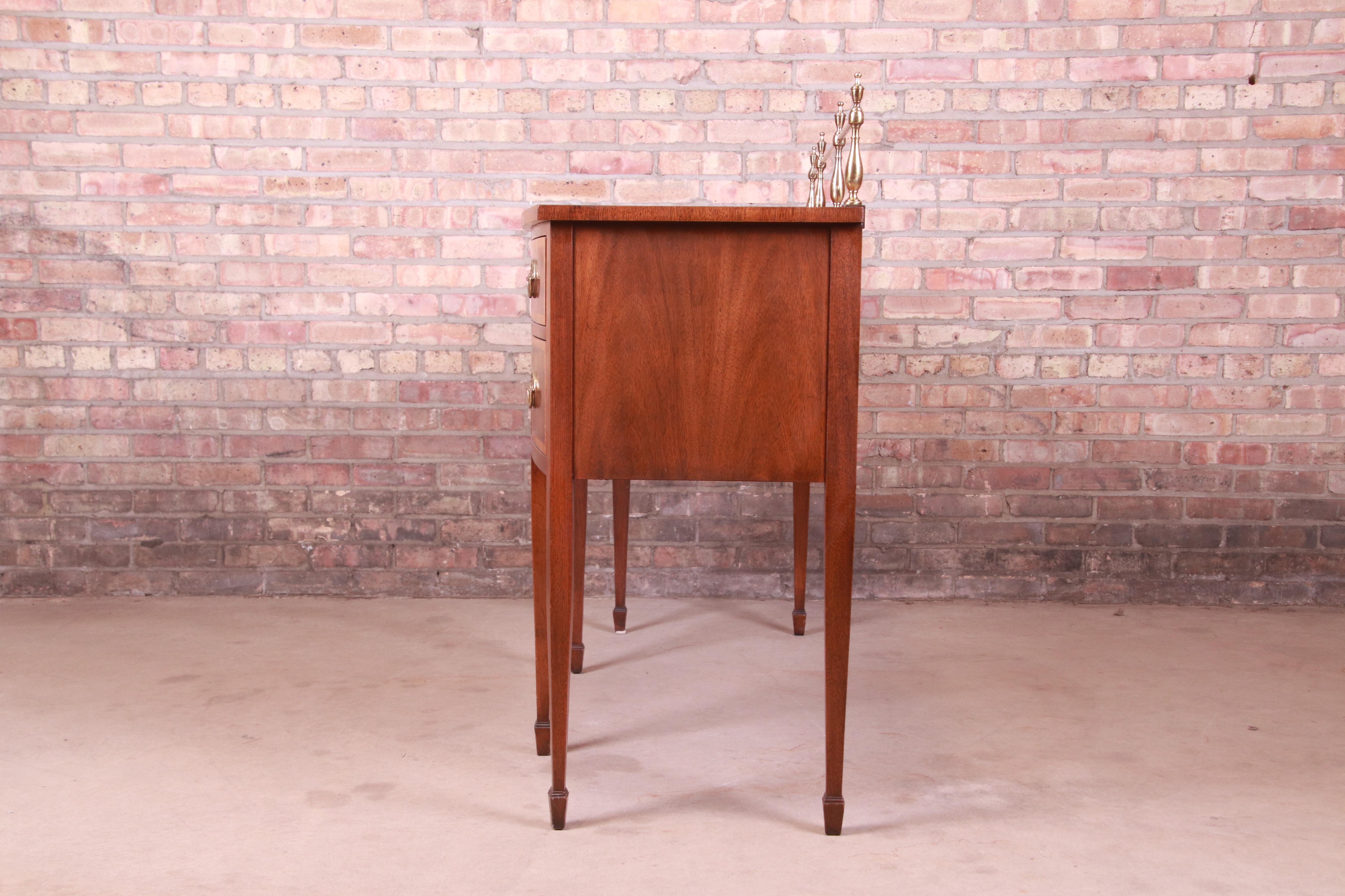 Kindel Furniture Hepplewhite Mahogany Sideboard Credenza with Brass Gallery 9