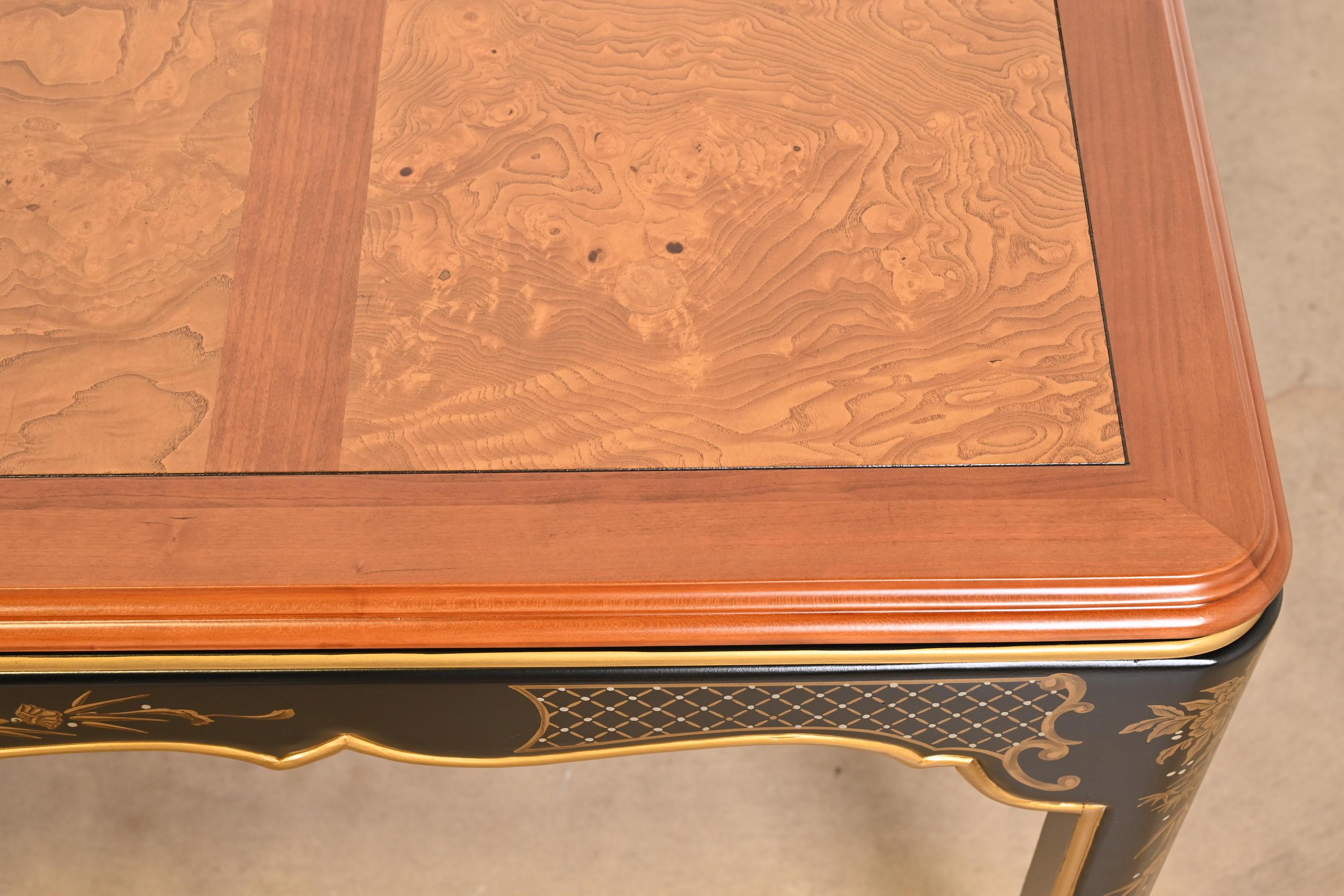 Kindel Furniture Hollywood Regency Chinoiserie Dining Table, Newly Refinished For Sale 3