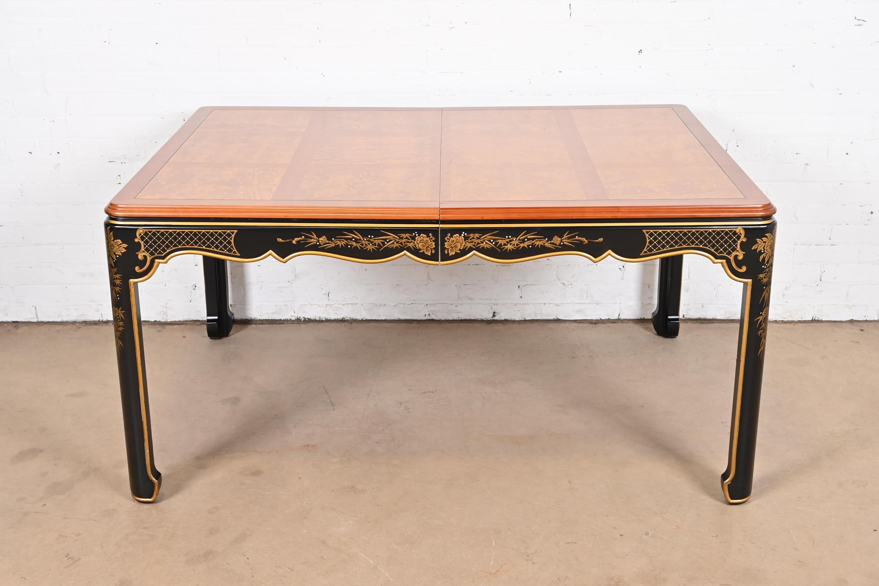 Kindel Furniture Hollywood Regency Chinoiserie Dining Table, Newly Refinished For Sale 5