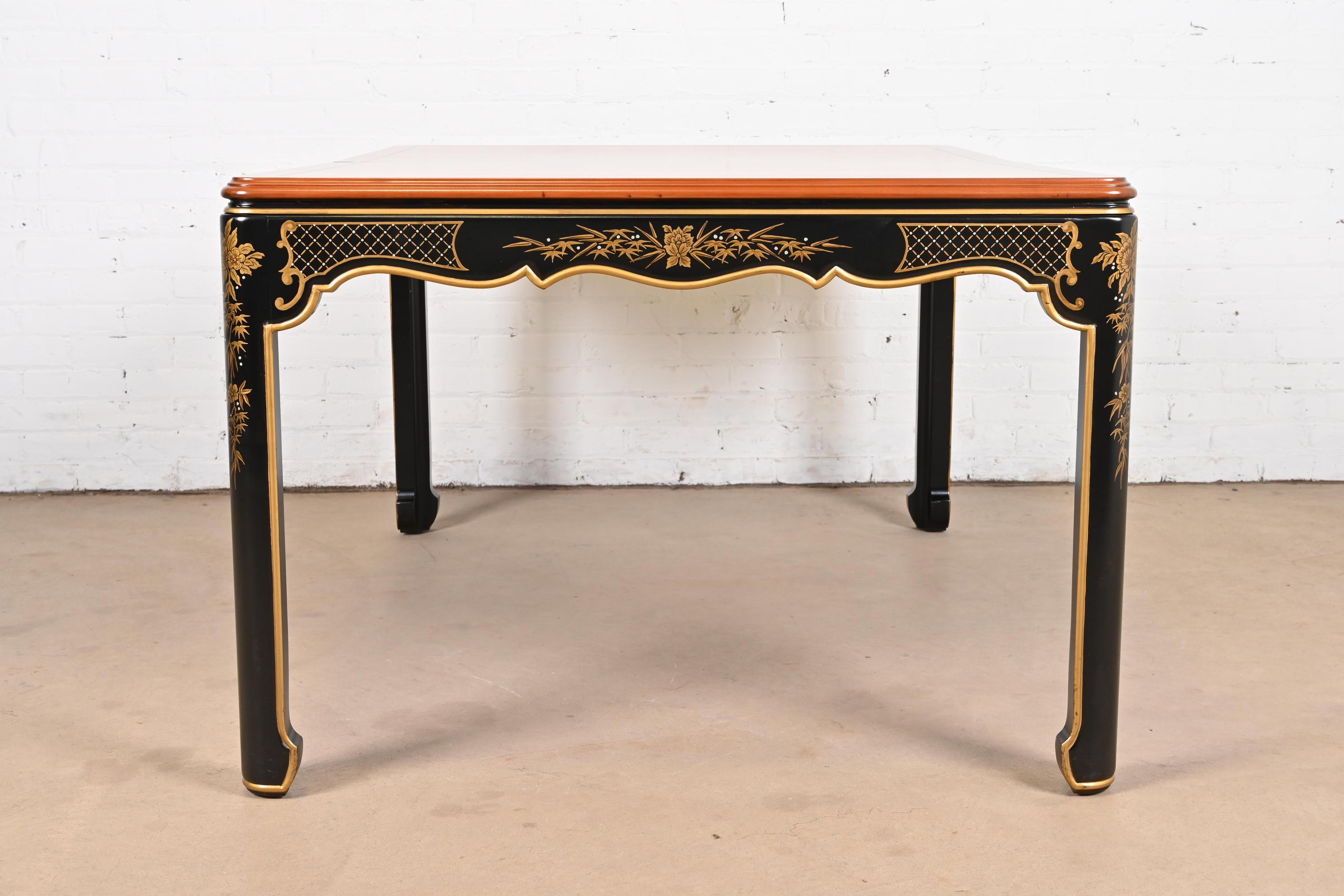 Kindel Furniture Hollywood Regency Chinoiserie Dining Table, Newly Refinished For Sale 7