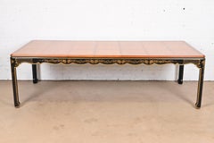 Kindel Furniture Hollywood Regency Chinoiserie-Esstisch, neu lackiert