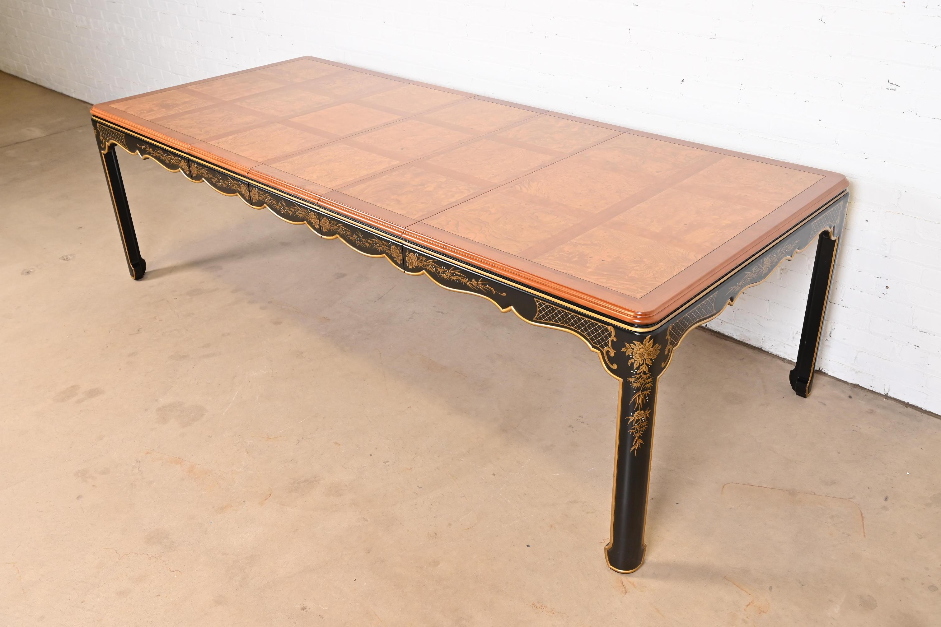American Kindel Furniture Hollywood Regency Chinoiserie Dining Table, Newly Refinished For Sale