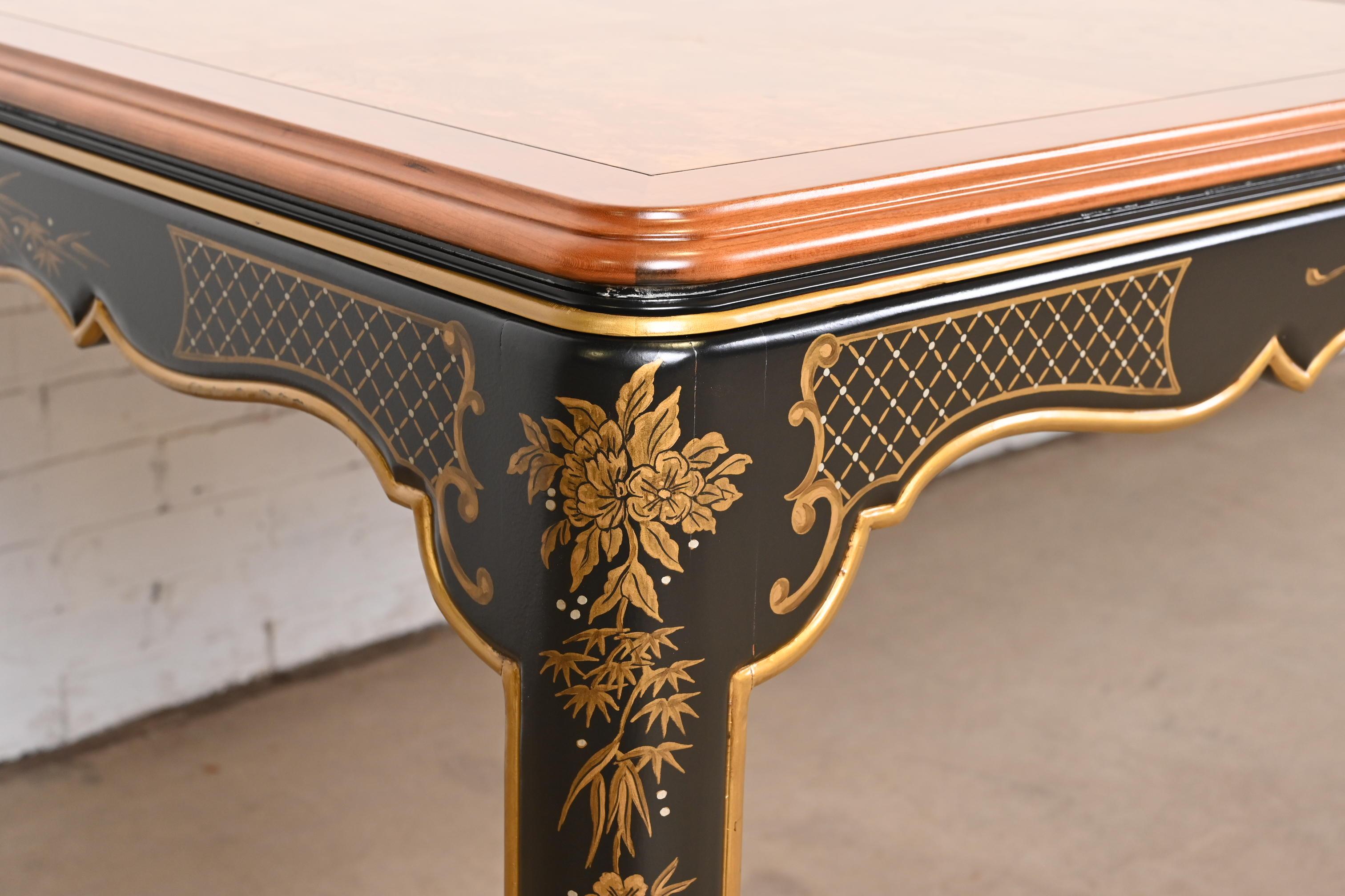 Kindel Furniture Hollywood Regency Chinoiserie Dining Table, Newly Refinished For Sale 2