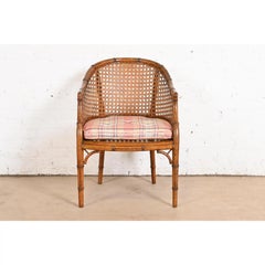 Kindel Furniture Hollywood Regency Silla club de bambú sintético y caña, circa 1970s