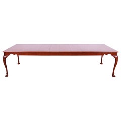 Kindel Furniture Irish Georgian Carved Mahogany Dining Table, Newly Refinished